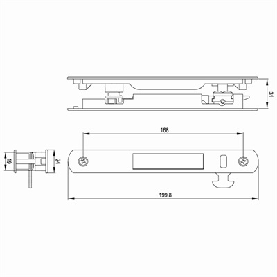 推拉门钩锁GS-A03尺寸图