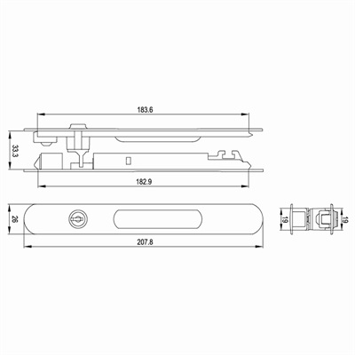 推拉门钩锁GS-B03尺寸图