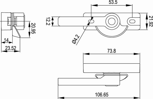 月牙锁CK-B03尺寸图