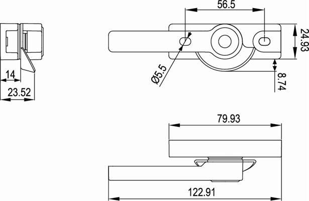 月牙锁CK-B04尺寸图