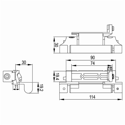 内开内倒窗合页HY-A09尺寸图