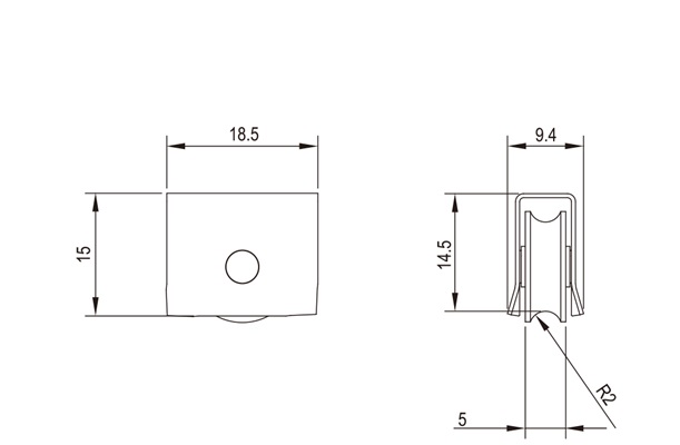推拉门窗滑轮HL-A13尺寸图