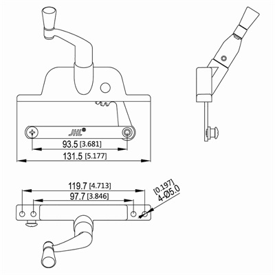 百叶窗摇窗机JHL-103尺寸图