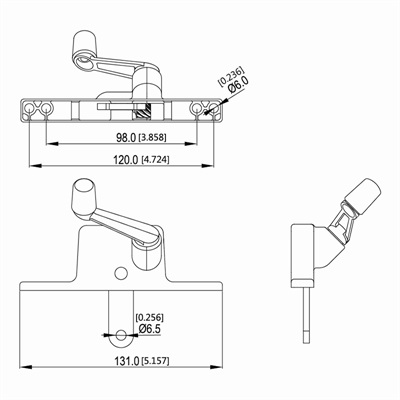 百叶窗摇窗机JHL-WO-09尺寸图