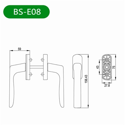 平开门把手BS-E08尺寸图