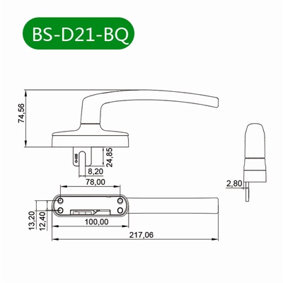 外平开窗把手BS-D21-BQ尺寸图