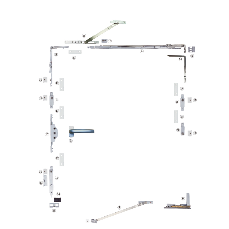 内平开下悬窗（隐性防盗合页型）
